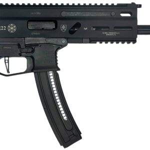 Grand Power 8588005808606 TR22 Stribog 22 LR 25+1 8" Black Threaded Barrel, Black Picatinny Rail Receiver, Black Aluminum Frame w/Lower & Rear Picatinny Rail,  Black Polymer Grips