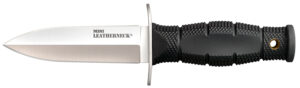 Cold Steel CS39LSAC Leatherneck Double Edge Mini 3.50" Fixed Plain 8Cr13MoV SS Blade/3.25" Black Deep Checkered w/Double Quillon Guard Kray-Ex Handle Includes Sheath