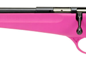 Savage Arms 13844 Rascal Youth 22 LR 1rd 16.13" Matte Black Sporter Barrel, Matte Black Carbon Steel Receiver, Pink Fixed Synthetic Stock, Left Hand