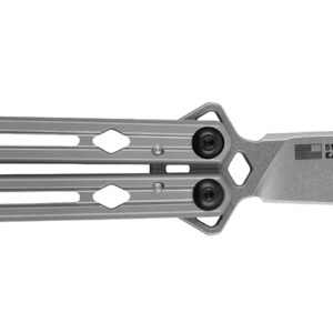 Kershaw 5150 Lucha 4.60" Butterfly Drop Point Plain Stonewashed 14C28N Steel Blade Bead Blasted Stainless Steel Handle
