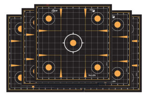 EZ-Aim 1531410 Splash Reactive Self-Adhesive Paper Black/Orange 12"x12" Sight-In Grid 10 Pack