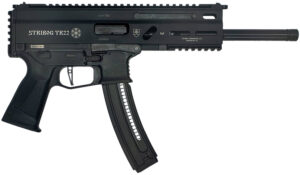 Grand Power 8588005808606 TR22 Stribog 22 LR 25+1 8" Black Threaded Barrel, Black Picatinny Rail Receiver, Black Aluminum Frame w/Lower & Rear Picatinny Rail, Black Polymer Grips