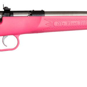 Crickett KSA2221 Youth 22 LR 1rd 16.12" Stainless Single Shot Barrel, Blued Stainless Steel Receiver, Pink Fixed Synthetic Stock, Right Hand