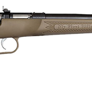 Crickett KSA2235 Youth 22 LR 1rd 16.12" Blued Barrel & Receiver, Fixed Front/Adjustable Rear Peep Sights, Desert Tan Synthetic Stock w/11.5" LOP, Rebounding Firing Pin Safety